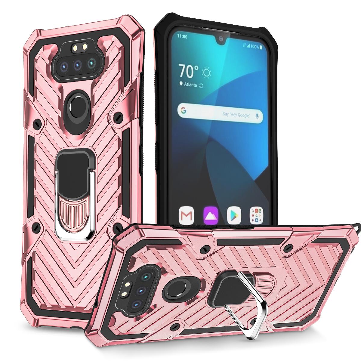 Reiko Kickstand Anti-Shock And Anti Falling Case for LG ARISTO 5 In Rose Gold